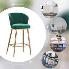 IPSU Velvet Breakfast Bar Stools Set of 4 Green