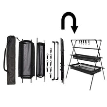 MWUCAIXIA Camping Storage Rack Multi-Layer Cookware Hanger Triangle Stand Aluminum Alloy Storage Shelf Organizer for Outdoor Camping