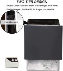 XQZMZSCP Home Sauna,6-9KW Sauna Stove, Electric Stainless Steel Electric Sauna Heater with External Controller for The Hotel's Hotel Spa Sauna (6kw)