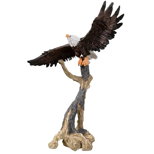 HI-LINE Majestic Eagle Perched Statue
