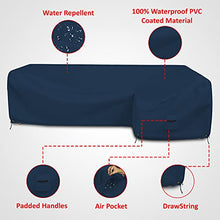 Covers & all Patio Sectional Sofa Cover 12 Oz - 100% Waterproof & Weather Resistant PVC Coated 100" x 130" x 38" x 34" L Shape Sofa Cover for Indoor / Outdoor (Right Side, Blue)