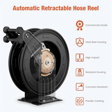 Pressure Washer Hose Reel, Auto Rewind Heavy Duty Steel Professional Power Wash Hose Reel for Air/Oil/Water (10M)
