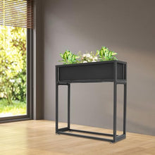 Yellulu Metal Elevated Planter Box, 28" H Raised Garden Bed with Legs, Tall Rectangle Planter with Drainage System, Outdoor Indoor Elevated Garden Box for Vegetable Flower Herb Fruit (4, Black-28 H)