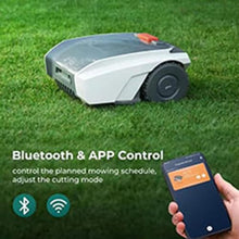 KUYBTU Automatic Intelligence Lawn Mower, App Control Garden Robot Mower, Path Planning, Automatic Charging/Automatic Obstacle Avoidance, for Lawns/Gardens of 1500㎡,Grey-Black
