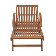 Pemberly Row Wood Lounge Chair with Arms and Adjustable Leg Rest Set of 2 Natural