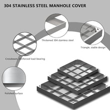 WXPWAMZ Stainless Steel F Manhole Cover 2.6 Ton Load Capaci Inspect Lid for Streets Patios & Plazas (23.6 x 39.3 Inches)