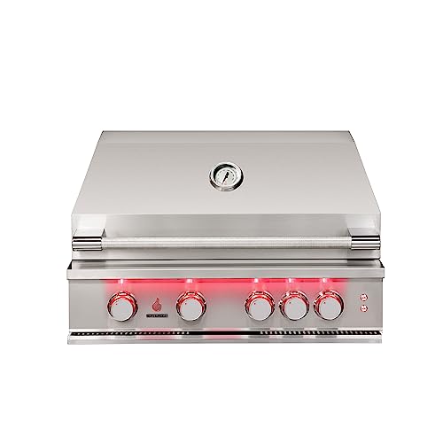 TrueFlame 32-Inch 4 Burner Natural Gas Grill, 66,000 BTU, Grill Lights