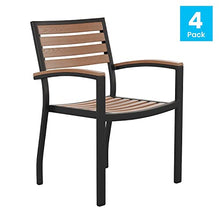 Flash Furniture Commercial Aluminum Stackable Side Chair, Black, 4-Pack