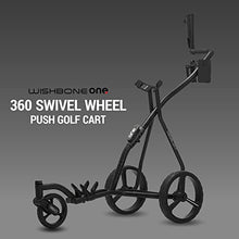 TGU Golf Push Cart - Swivel Front Wheel, 360 Rotating, 1-Step Folding, Aircraft Grade Frame, Clear Design Concept, Lightweight & Easy Handling (Black)