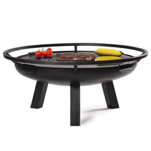 Ember 24" Cooking Fire Pit with Grill Plate Attachment, Wood Burning Fireplace for Backyard Grilling Campfire for Camping, Medium Outdoor Medium Steel Firepit by Good Directions