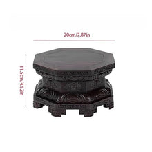 QUANGJN Pcs Plants Saucers Octagonal Lotus Solid Wood Base Buddha Vase Flower Bonsai Bracket Plant Pot Saucers,1