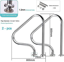 MSHOSAC Pool Handrail,Stainless Steel Pool Handrail, 31.5" Grab Rail with Flanged Base, 1 or 2 Pcs, Ideal for Swimming Pools, Spas, Water Parks, and Incline Positions