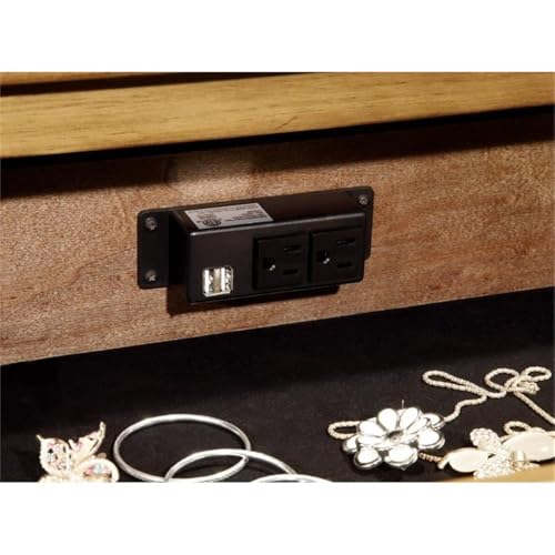 BOWERY HILL Transitional 3-Drawer Wood Nightstand Weathered Brown Elm