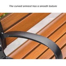 Sunyongfly Outdoor Garden Bench,Park Bench,Wooden seat,Cast Aluminum Frame, Double Outdoor Bench, for Squares, Parks, and Residential Areas(Size:120cm)