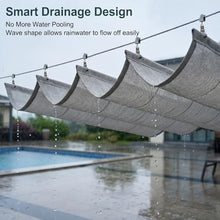 Retractable wave sun shade sail，Retractable Wave Awning Cover with Grommets Retractable Shade Sail Replacement Pergola Awning for Outdoor Gardens Patios Decks and Gazebos(W1.6*L11m/W5.24*L36.08ft)