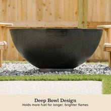 Ash & Ember 36" Hemisphere Fire Pit, Wood Burning Outdoor Fire Bowl, Raw Cast Iron Patina, Half-Sphere Outside Fireplace with Flanged Edge and Stable Base
