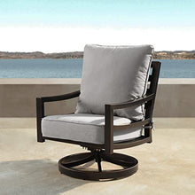 Oakland Living Aluminum Outdoor Swivel Club Finish with Thick Grey Polyester Cushions (Set of 2) Deep Seating Rocking Chairs, Antique Copper (AZHUDSON-2CHAIR-AC)