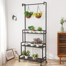 Large Plant Shelf Indoor Outdoor Flowerpot Stand 3 Tier Heavy Duty Hanging Plant Stand Floor Standing Flower Ladder Rack Multifunctional Plant Display Cabinet Shelves For Garden Patio Greenhous