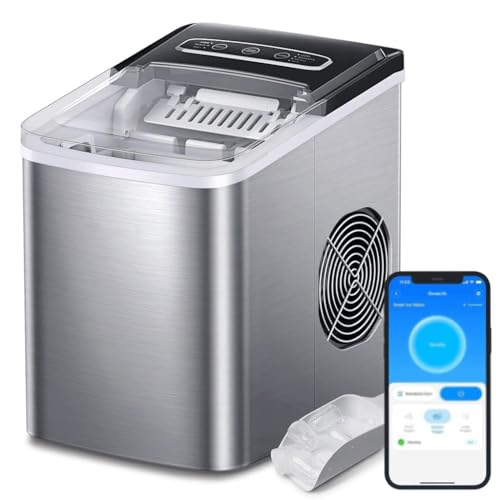 TEDILUVI Smart Ice Makers, Portable Countertop Maker Machine with Self-Cleaning 6 Mins 9 26lbs/24Hrs