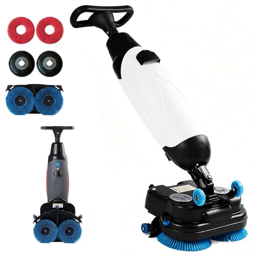 Industrial Dual-Brush Floor Polisher & Scrubber, 500W Powerful Motor with 450mm Squeegee, Cordless 22kg Scrubber for Tile, Concrete & Commercial Hard Surfaces(White)