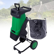 VNATWGOO Automatic Electric Wood Chipper, 2400W Wood Shredder Mulcher, 4500RPM for 0-40mm Branches, with 50L Collection Bag Green