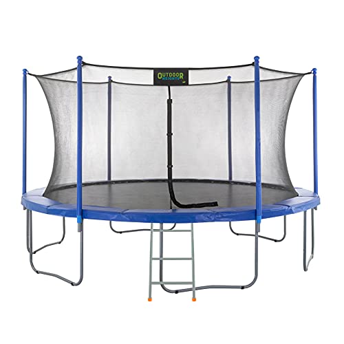 Outdoor Heights 16 Ft Trampoline with Enclosure and Ladder Blue