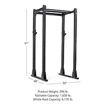 Titan Fitness Flat Foot Power Rack X-3 Series 91-in. 30-in. with 4 Weight Plate Holders Black