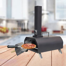 Yioryo 11 Inch Outdoor Pizza Oven - Wood Pellet Outdoor Pizza Oven with Intergrated Thermometer, Pizza Oven Outdoor, Portable Stainless Steel Pizza Oven
