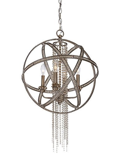 Zeev Lighting P30011-4-SL-B Cascade Pendant, Silver
