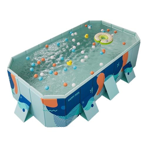YUEWO Collapsible PVC Swimming Pool Hard Plastic Shell Portable Swimming Pool for Family Pool Adults Blow Up Pool for Family Garden Backyard (3m/118in)