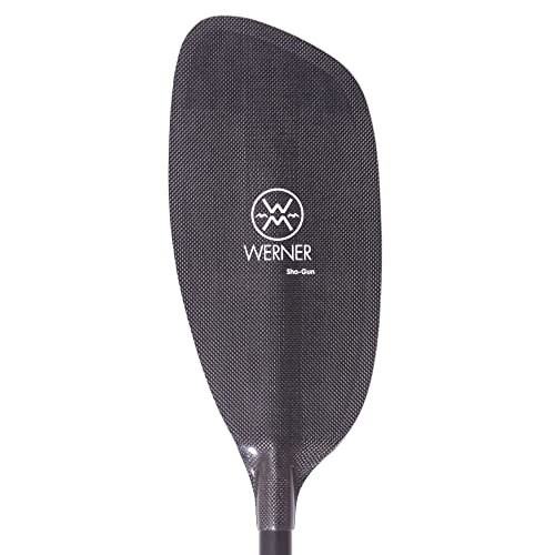 Werner Paddles Sho-Gun Carbon Straight Shaft Whitewater Kayak Paddle Black