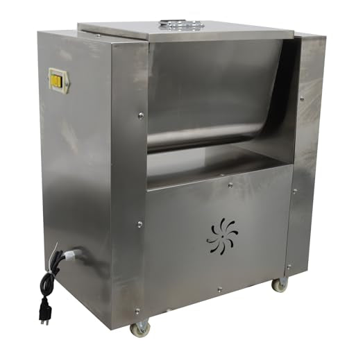 HayWHNKN Electric Meat Mixer 30L Stainless Steel Commercial Stuffing Machine Silver