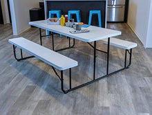 Iceberg IndestrucTable Classic Folding Picnic Table, 6 ft, Platinum Granite