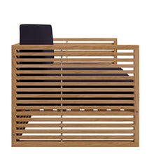 Modway Carlsbad Modern Teak Wood Fabric Patio Loveseat Navy Natural