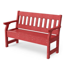 Wildridge Heritage Garden Bench, Cardinal Red - Outdoor All-Weather HDPE Furniture