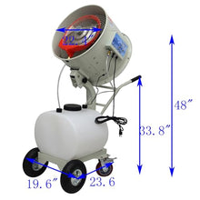 THUXEON 110V Industrial Spray Electric Fan, 750W Industrial Misting Cooling Spray Fan, 60L Tank, 23661 CFM Air Flow, Cools, Humidifies, Purifies the Air for Workshop, Factory, Non-Oscillating