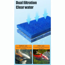 Pond Filter Media,Japanese Filter Mat,Blue,Applicable To Koi Pond,Aquarium Fish Tank ,Mechanical & Biological Filtration 4cm Thick, 10 Pieces Per Pack, Multiple Sizes Ava(Size:(50x100cm)19.68x39.37in)