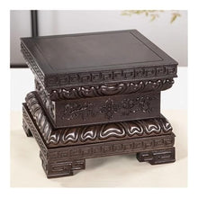 LUYOUBOZHU Vase Stand Square Ebony Bonsai Tall Base with Carving, Home Vase Fishbowl Display Stand(Large)