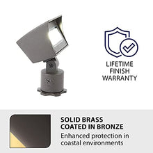 WAC Landscape Lighting, Wall Wash Light LED 12V with Integral Brightness Control 2700K Warm Built-in LED in Solid Brass Coated with Bronze