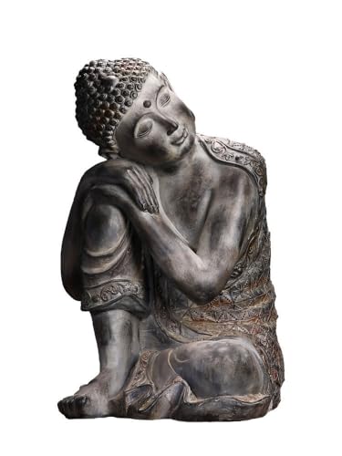 Fretkins Sleeping Buddha Statue Zen Garden Decor - Dreaming Figurine for Outdoor, Home & Spa(39 * 39 * 56)