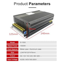 1500W DC 12V Switching Lab Power Supply 13.8V 15V 24V 27V 30V 32V 36V 42V 48V 55V 60V 65V 72V 80V 90V Transformer SMPS Source (Size : 220V, Color : 72V_1500W)