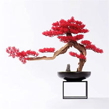 Artificial Bonsai Red Artificial Bonsai Pine Tree Welcome Pine Bonsai Ornament Ceramic Potted Plant Modern Luxury Office Living Room Corridor Decoration for Home Office