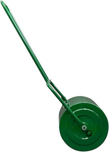BCSRVCE Iron Lawn Roller,Lawn Roller Drum Roller Push Tow Behind, Water Sand Filled Roller for, Lawn, Backyard (24in, Green)