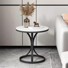 AtEEco Rock Slab Side Table Small Coffee Table Marble Living Room Sofa Corner Table Balcony Small Round Table Sideboard (Color : D, Size : 55 * 45cm)