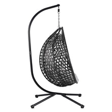 U_STYLE Sturdy Hammock Chair with Stand,Durable Hanging Egg Chair with Rattan Weaving ,Comfortable Indoor Outdoor Swing chairs with Soft Removable Cushion,Suitable for Balcony, Bedroom, or Garden