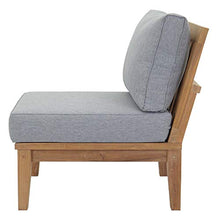 Modern Contemporary Outdoor Patio Sofa, Chair and Coffee Table Set, Wood, Grey Gray Natural