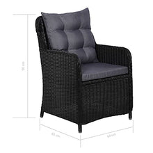 AMBERARD Outdoor Dining Set Black Powder-Coated Steel Large Durable Furniture Set
