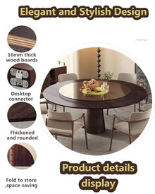 HARSETTI Round Table Top, Round Table Top Only, Folding White Table(Does Not Include Table Legs)