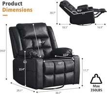 Power Swivel Rocker Recliner with Heat & Massage for Adults