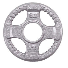 Body-Solid (OST255) Cast Iron Olympic Quad Grip Weight Plate Set Chrome Gray